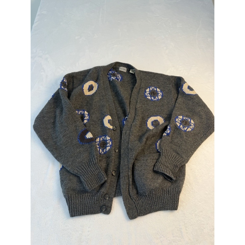 Paul Smith Vintage Women's Knit Button-Up Cardigan Sweater Pockets Geo Sz 3 - Picture 6 of 7
